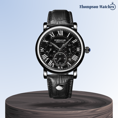 Lucas | Timed Precision Leather Chronograph Watch