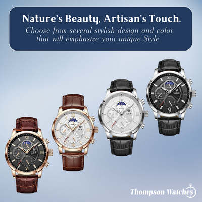 Ruben | Modern Moon Phase Leather Watch