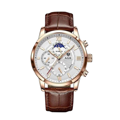 Ruben | Modern Moon Phase Leather Watch