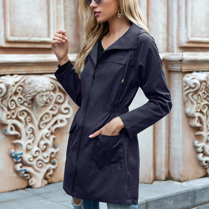 Megan | Women’s Casual Drawstring Hooded Rain Jacket