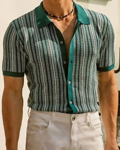 Alexander Herringbone Polo Shirt