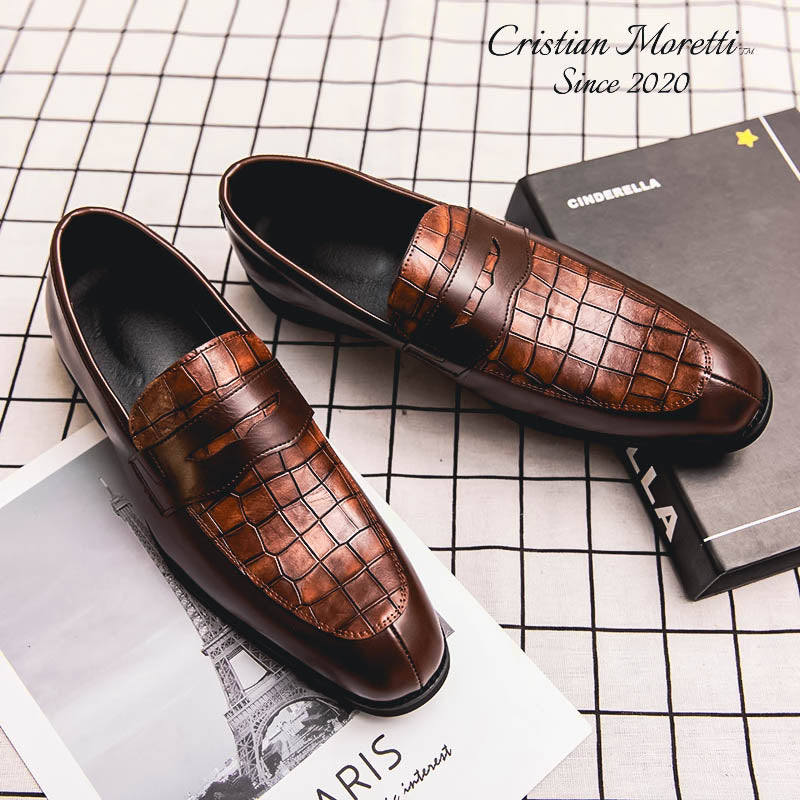 Enrico Vitali™  Genuine Leather Slip-On Shoes