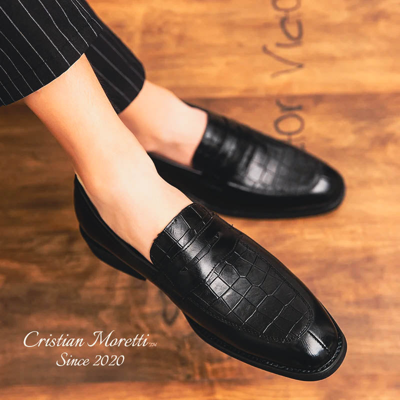 Enrico Vitali™  Genuine Leather Slip-On Shoes