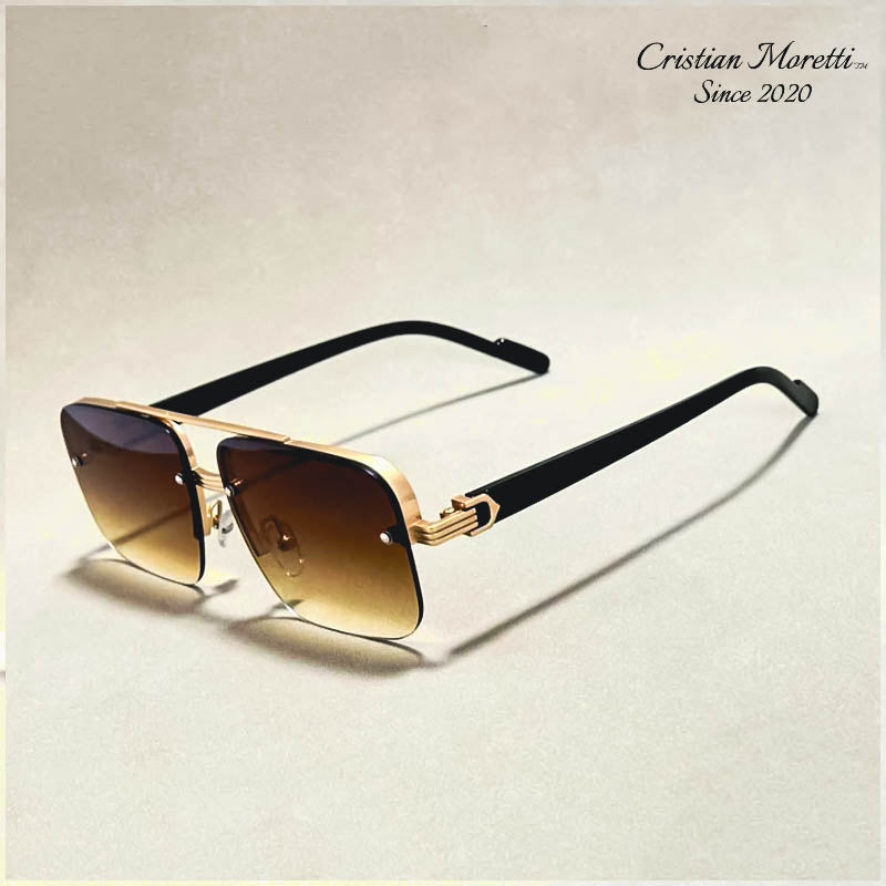 Alberto Lombardi™ Semi-Rimless Sunglasses by Cristian Moretti™