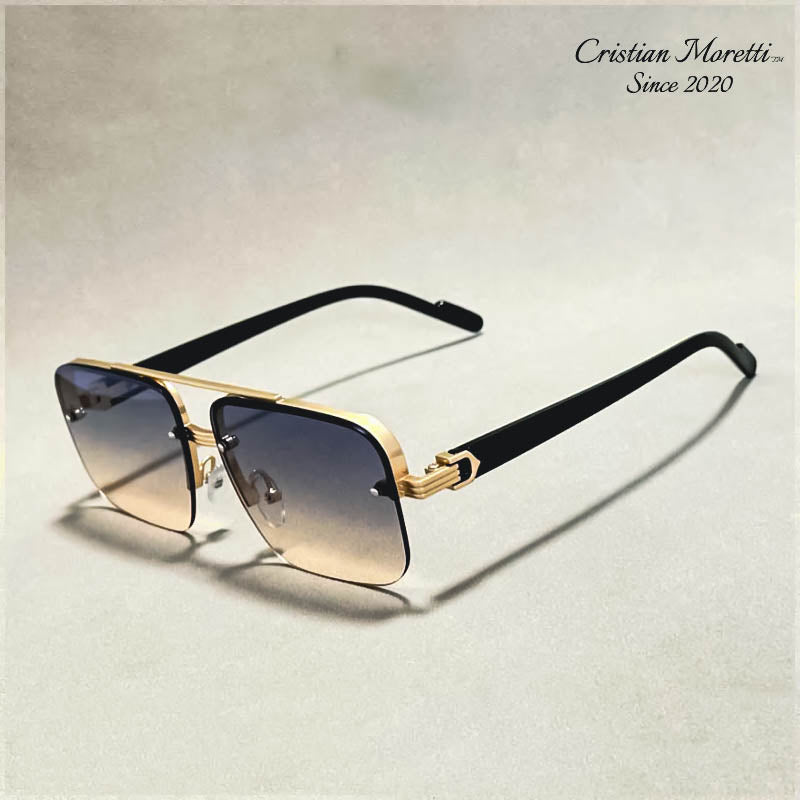Alberto Lombardi™ Semi-Rimless Sunglasses by Cristian Moretti™