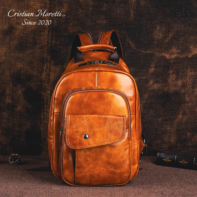 "Italiano" Genuine Leather Signature Backpack