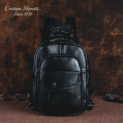 "Italiano" Genuine Leather Signature Backpack