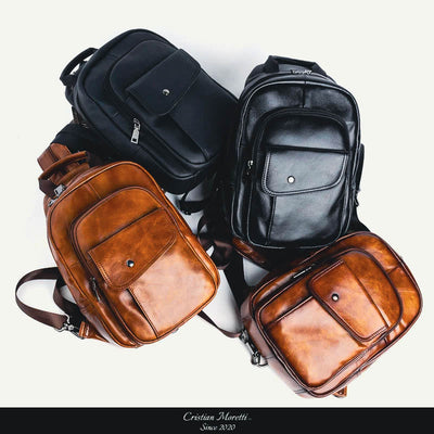 "Italiano" Genuine Leather Signature Backpack