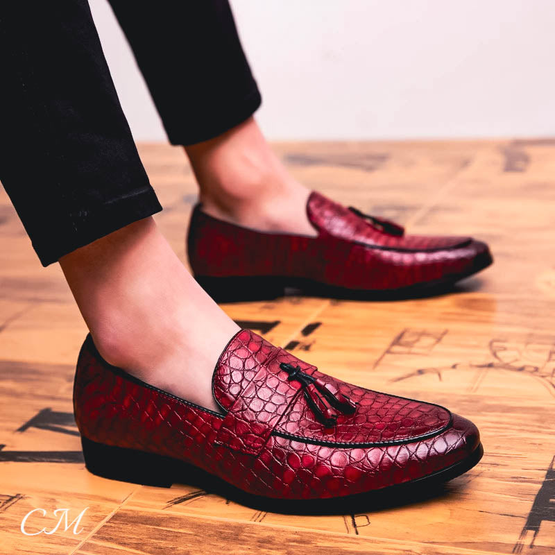 “Eleganza Crocodile" Italian Leather Loafers