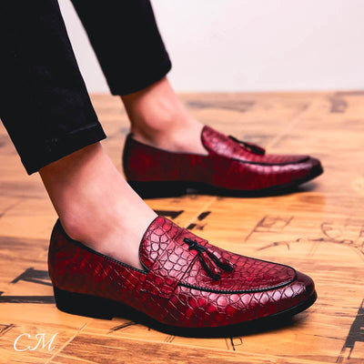 “Eleganza Crocodile" Italian Leather Loafers