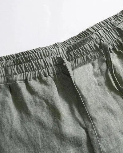 Straight Fit Linen Pants