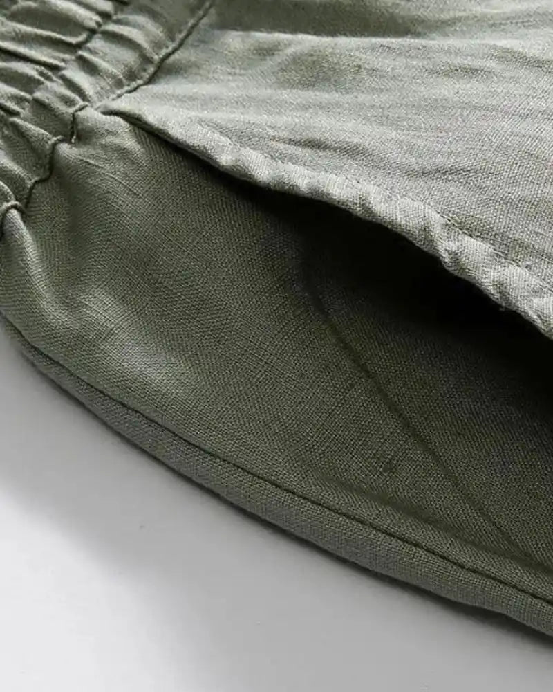 Straight Fit Linen Pants