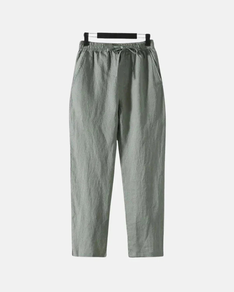 Straight Fit Linen Pants
