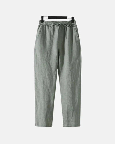 Straight Fit Linen Pants