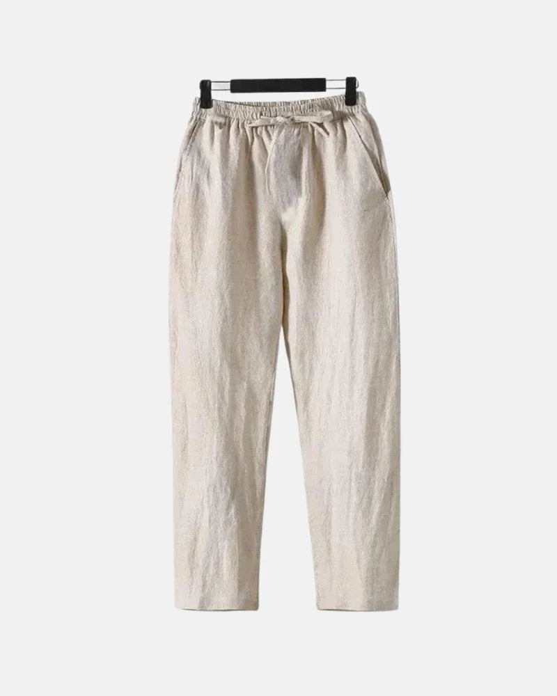 Straight Fit Linen Pants