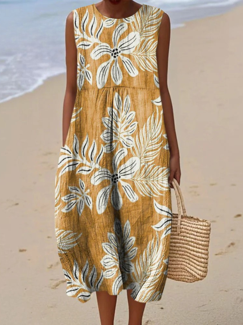 Kenza – Vintage Artistic Print Dress