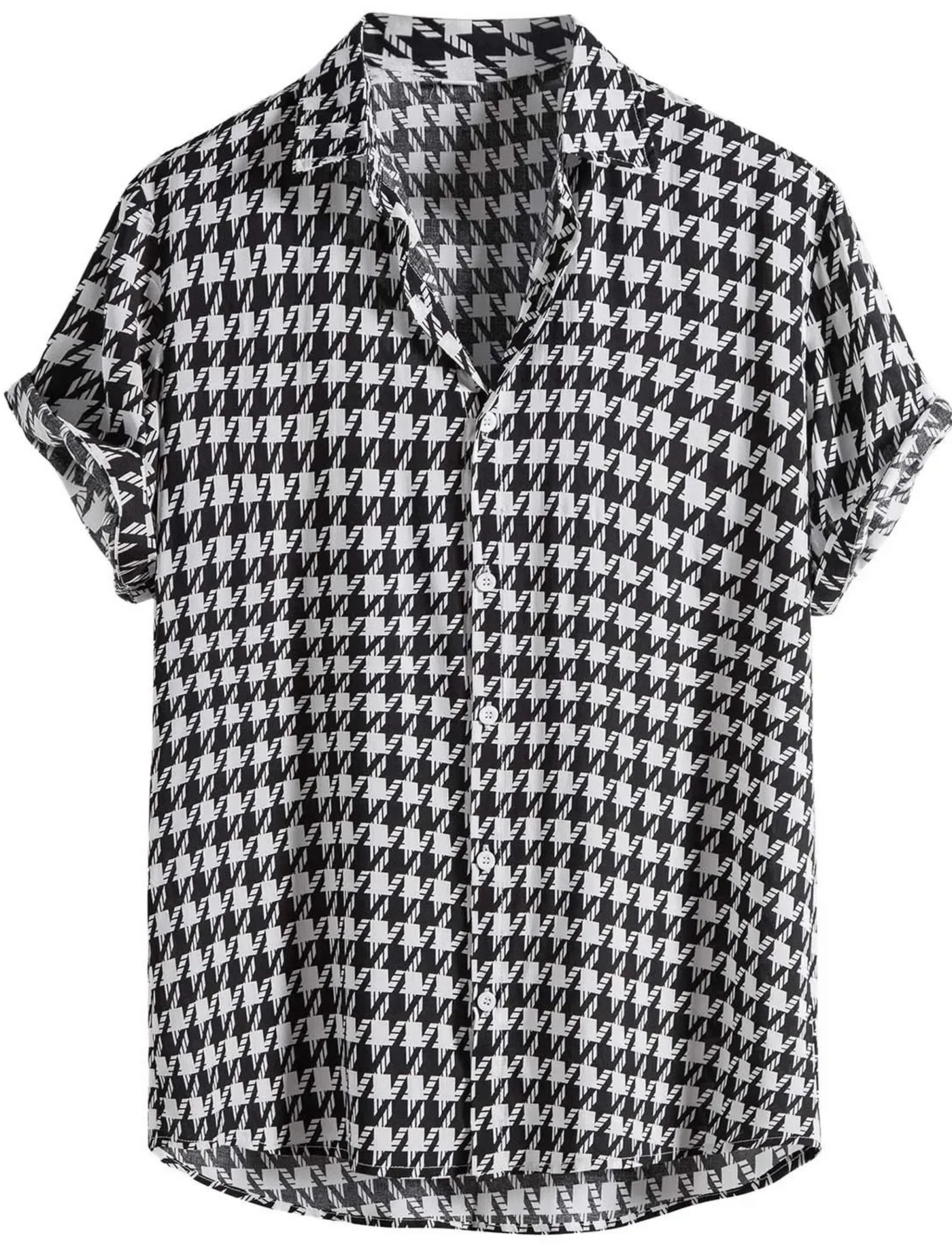 Monte Carlo Houndstooth Button-Up