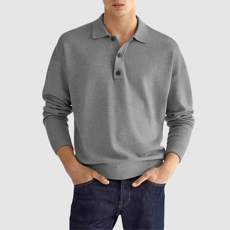 Vesuvio Notte – Long-Sleeve Polo Shirt