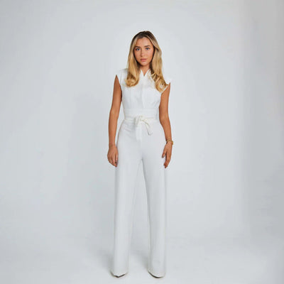 Avencea - Fashionable Sleeveless Jumpsuit with Wide Legs