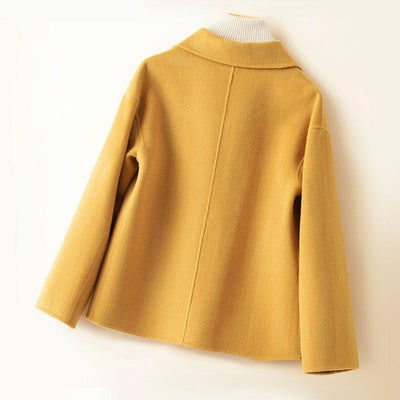 Women’s Double-Faced Wool Coat with Round Collar