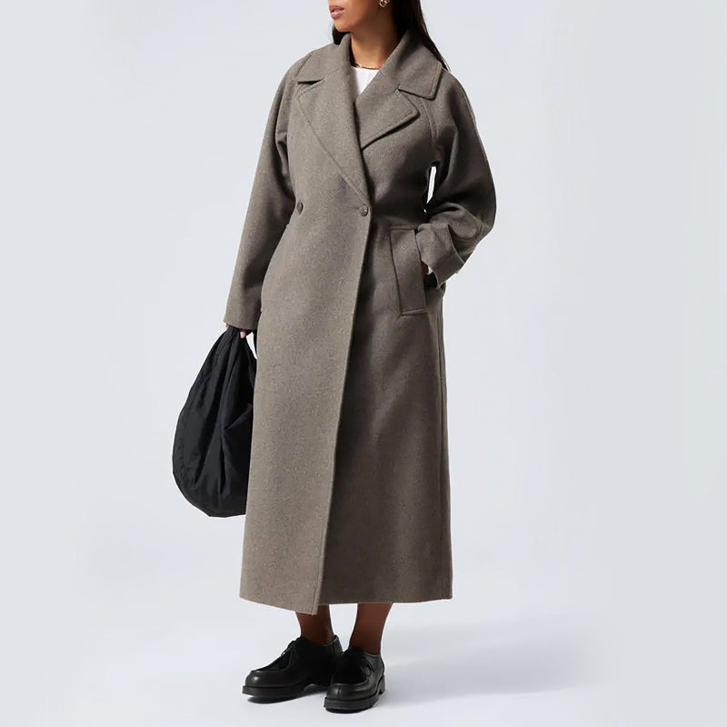 Women’s Floor-Length Wool Blend Overcoat