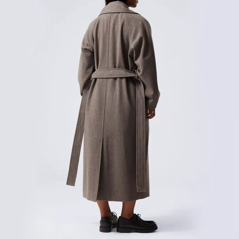 Women’s Floor-Length Wool Blend Overcoat