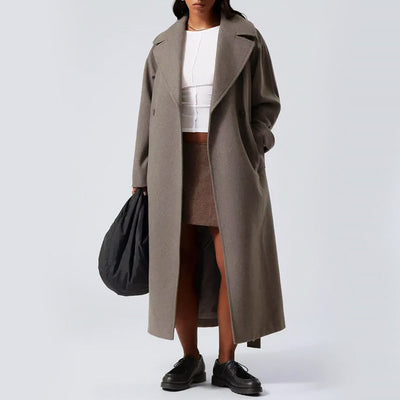 Women’s Floor-Length Wool Blend Overcoat