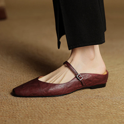 Women’s Genuine Leather Pointed-Toe Mules