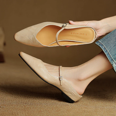 Women’s Genuine Leather Pointed-Toe Mules
