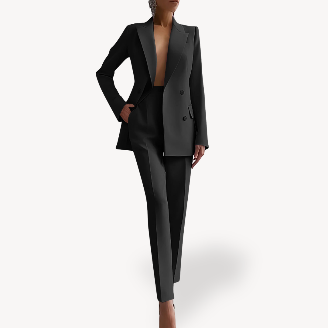 Fiona | Women’s Formal Tailored Suit Set with Long Blazer