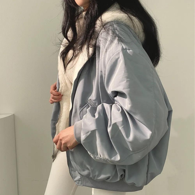 Avencea Oversized Bomber Jacket | Reversible Winter Jacket for Women