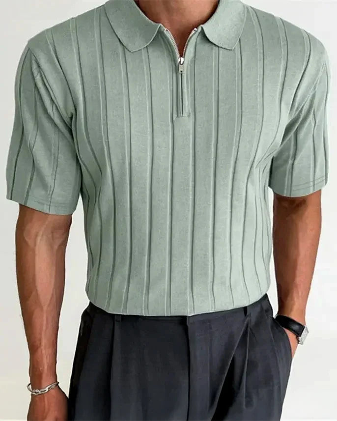 Stratus Ribbed Zip Polo