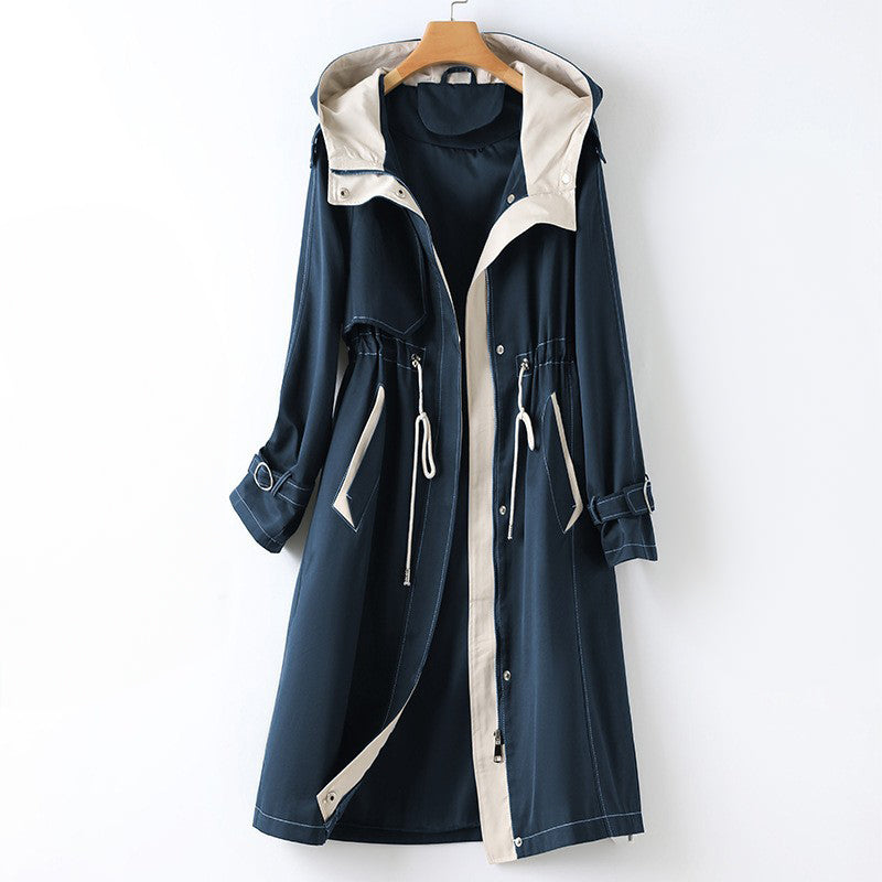 Velluto Ombra – Hooded Trench Coat
