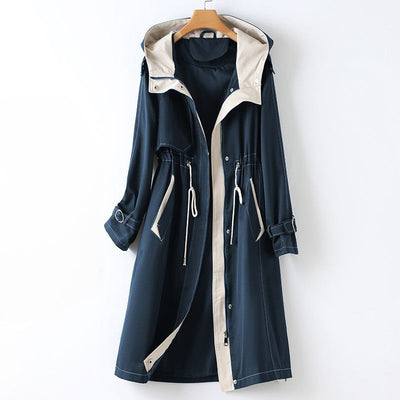 Velluto Ombra – Hooded Trench Coat