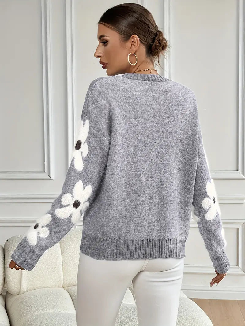 Daisy Drop Knit Sweater