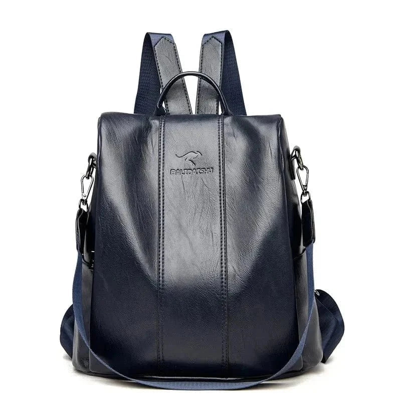 Durable and Secure PU Leather Backpack