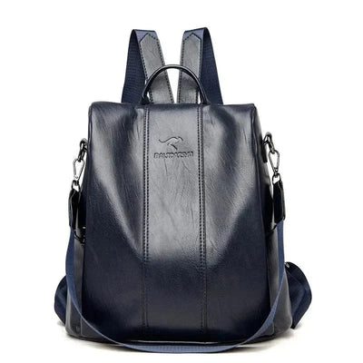 Durable and Secure PU Leather Backpack