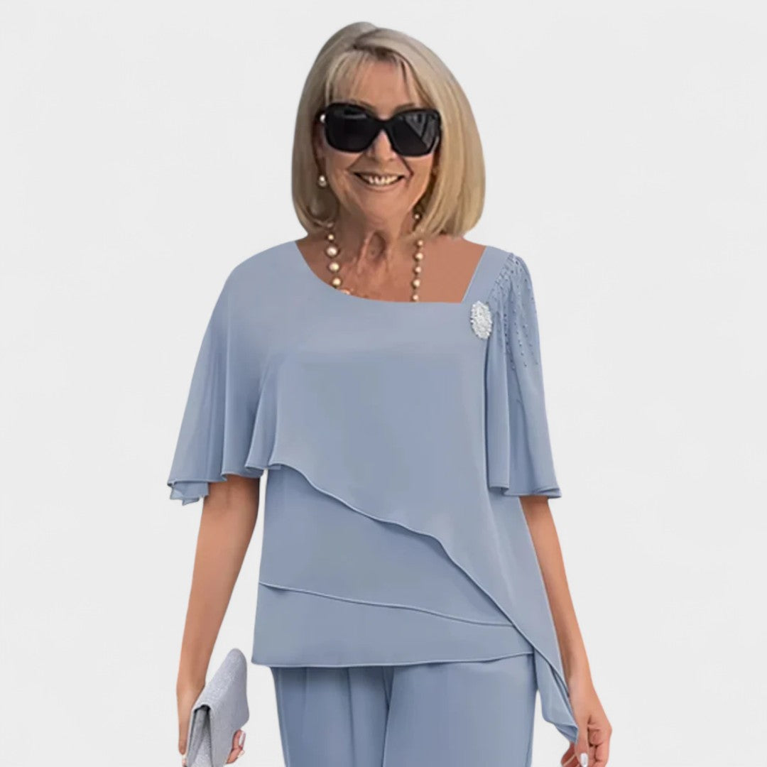 EVELYN | ELEGANT DRAPE PANT SET