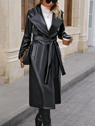 Elegant Leather Jacket Coat