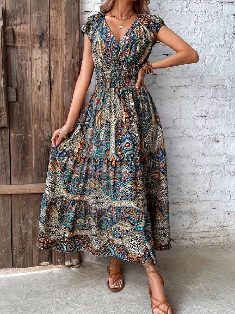 Avencea | Paisley Pattern Long Dress