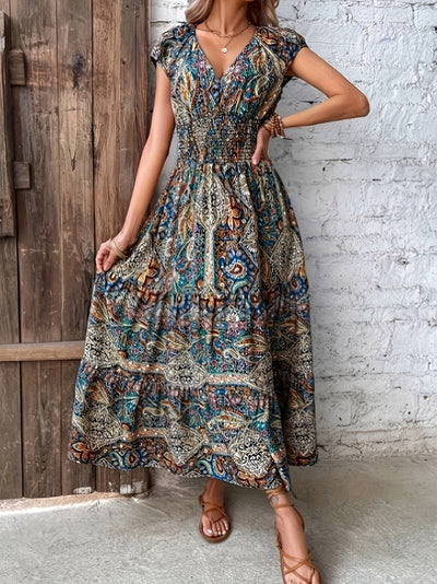 Avencea | Paisley Pattern Long Dress