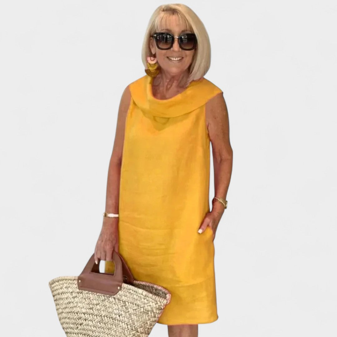 BARBARA | SLEEVELESS COWL DRESS