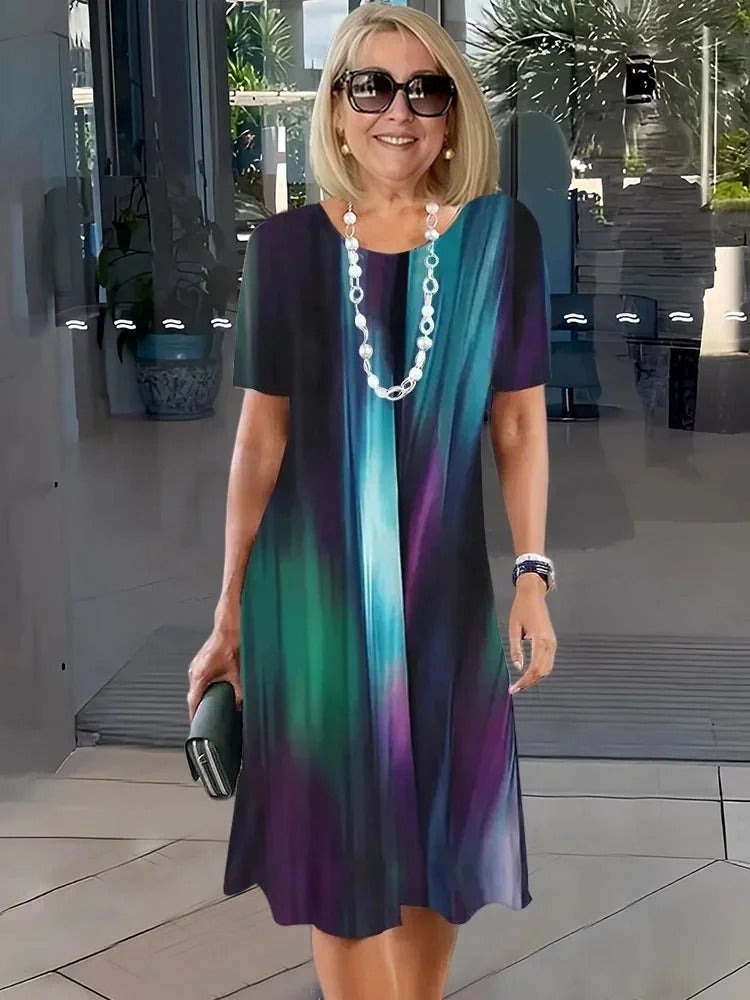 Rosara - Comfortable Loose Printed Medium Dress