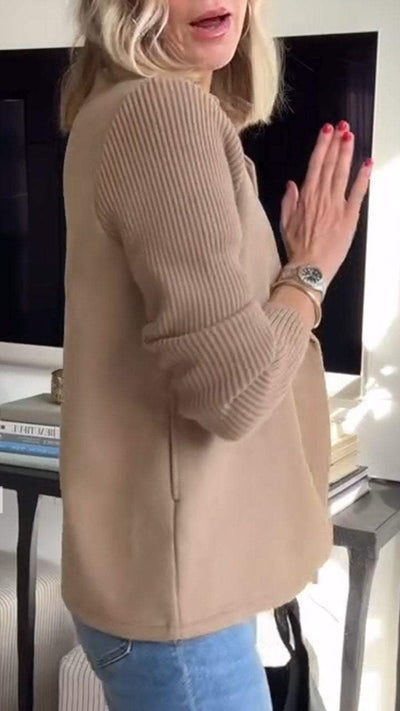 Olivia - Elegant Jacket with Knit Sleeves