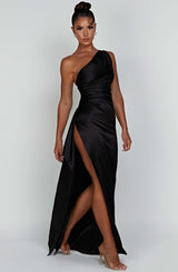 Saoirse | One Shoulder Satin Long Bodycon Dress