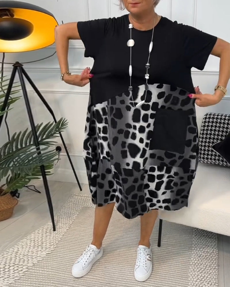 Adrianan - Women's Short Sleeves Midi Dress