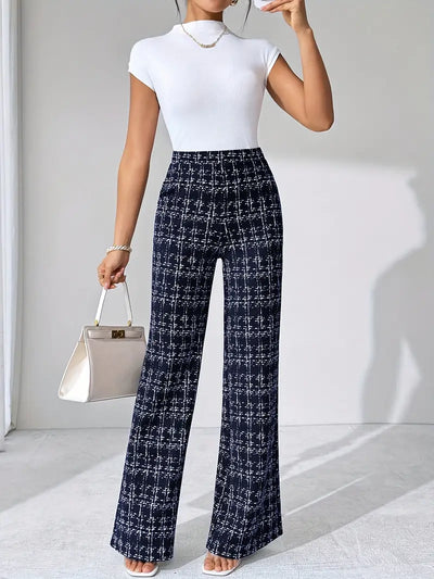 Olivia Tweed Plaid Flare Pant