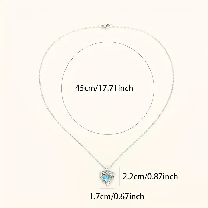 Oceanheart Twins Necklace | White Gold 14k