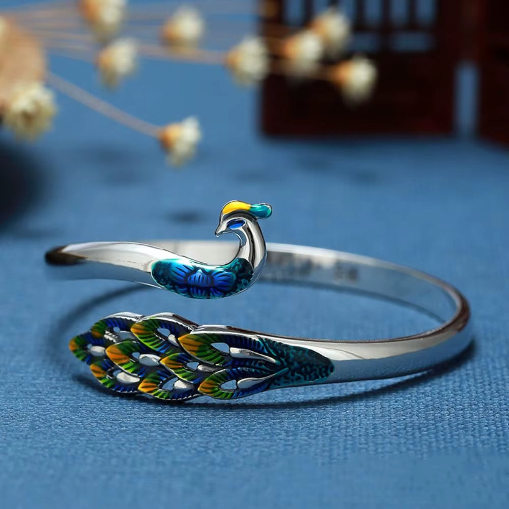 Imperial Peacock Cuff Bracelet