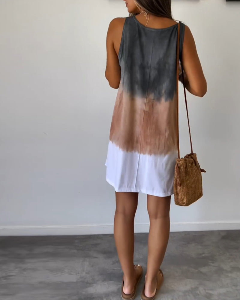 EDEN | SUNSET TIE-DYE TANK DRESS